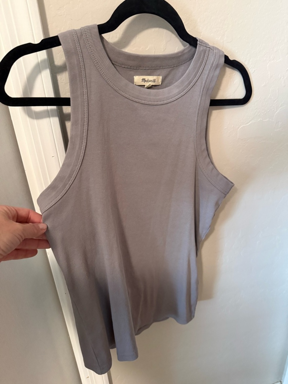 Madewell Light Gray Ribbed high neck Tank Top